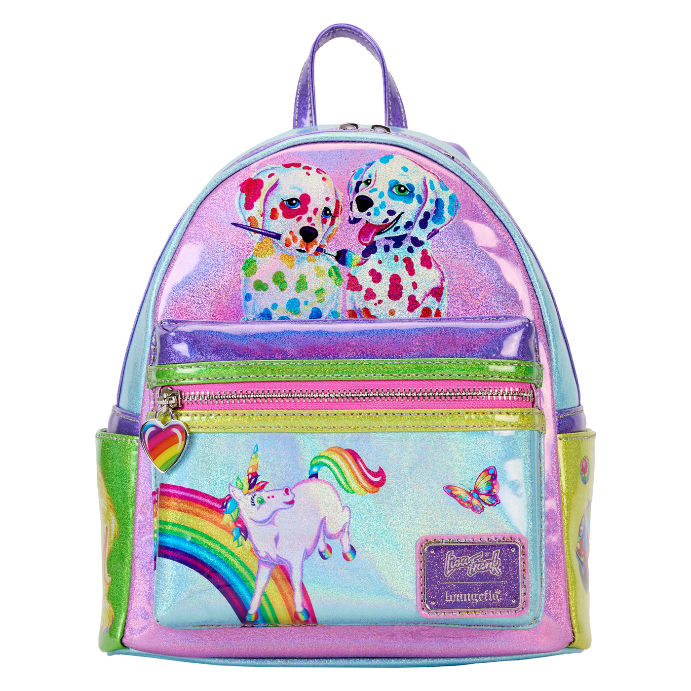 husky sparkle mini backpack Holographic Glitter Color Block Mini Backpack – Lisa Frank