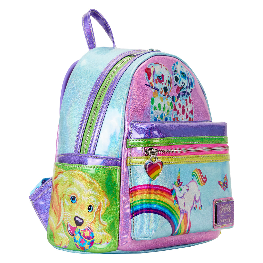 Holographic Glitter Color Block Mini Backpack