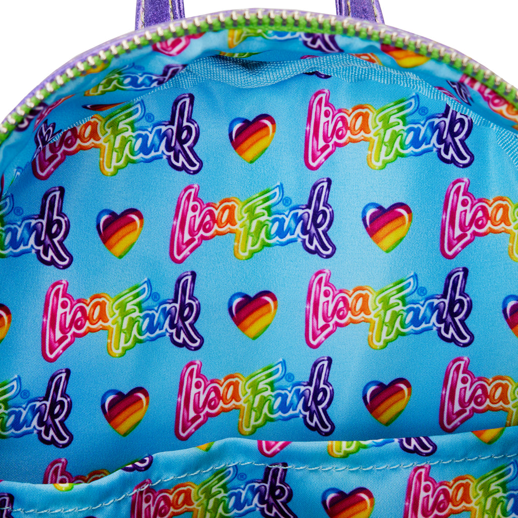 girls patch glitter rainbow mini backpack Holographic Glitter Color Block Mini Backpack – Lisa Frank