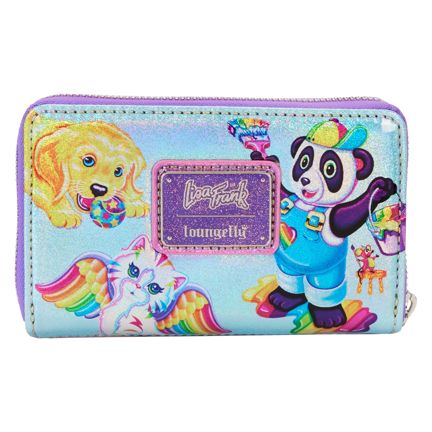 Holographic Glitter Color Block Wallet Lisa Frank